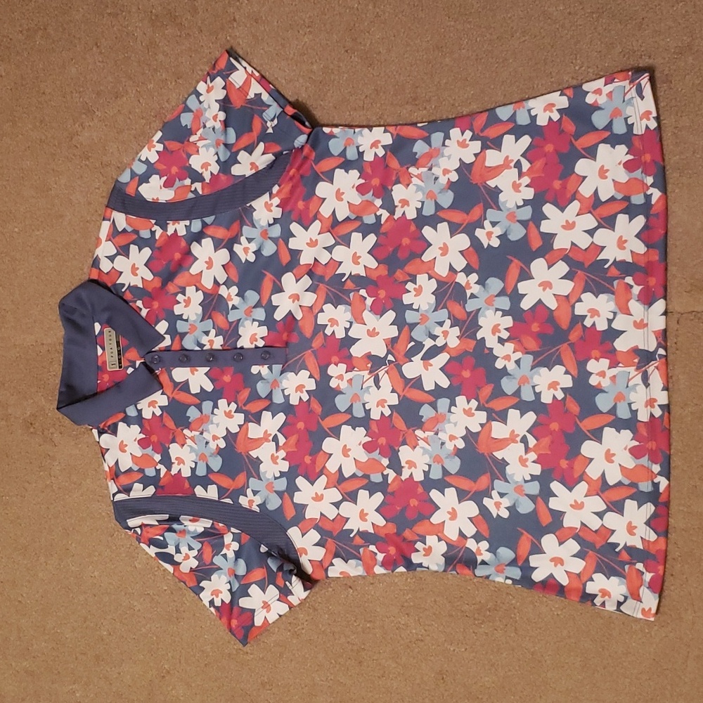 PGA Tour Women's Floral Print Golf Shirt